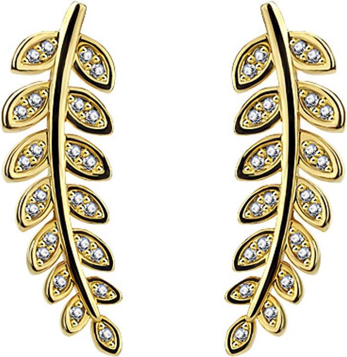 Immagine prodotto Star Piercing Orecchino Ear Climber placcato oro con foglie d'ulivo (Ottone)