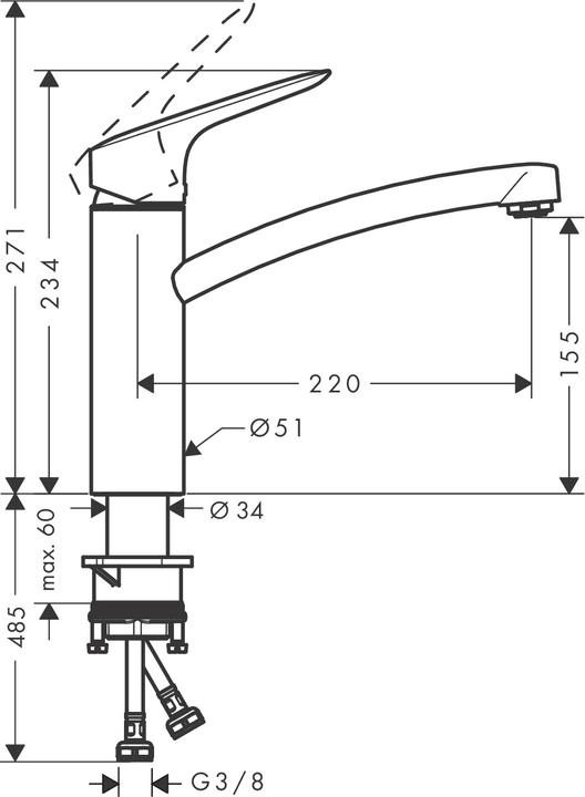 Produktbild hansgrohe Logis M31 Einhebel-Küchenarmatur 160, 1 Strahlart