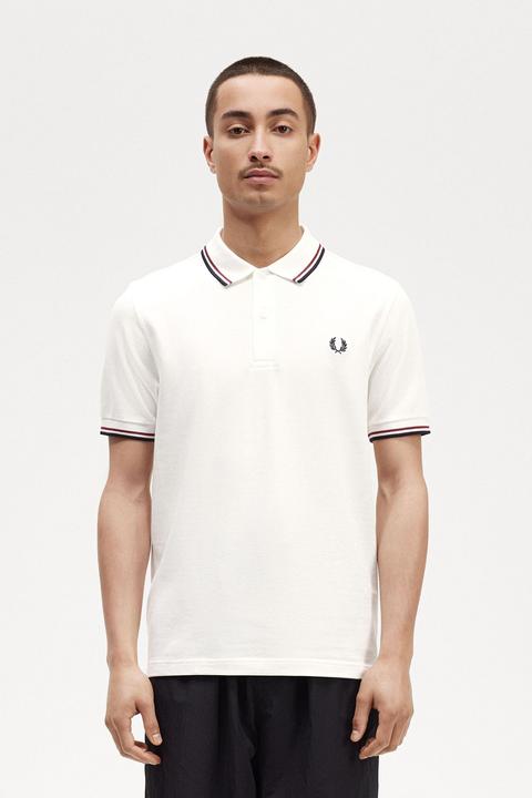 Actual product image Fred Perry Twin Tipped Polo Shirt Short Sleeve Snow White (M)