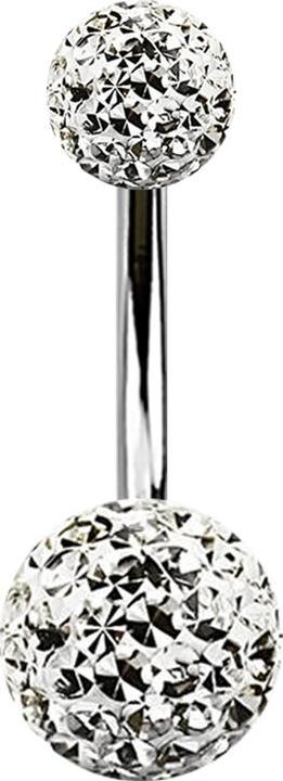 Immagine prodotto Star Piercing Banana argento con due sfere di cristallo rivestimento protettivo epossidico argento (Titanio G23, senza ottone)