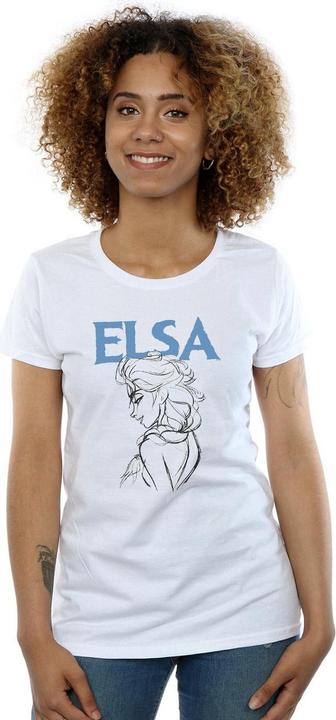 Actual product image Disney Womens/Ladies Frozen Elsa Profile Sketch Cotton T-Shirt (L)