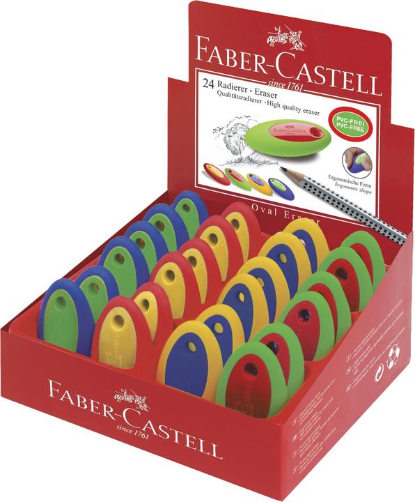 Actual product image Faber-Castell Plastic eraser OVAL, assorted colours