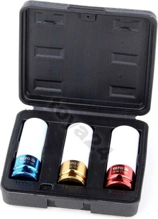 Produktbild Yato Profi Kraft 1/2" Steckschlüsselsatz für Alufelgen YT-1056 Schoneinsätze (1/2")