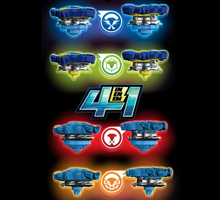 Image du produit Hasbro Beyblade Burst QuadStrike Comète Hélios H8 et Tidal Pandora Epic P8 Pack de deux toupies, cercle de