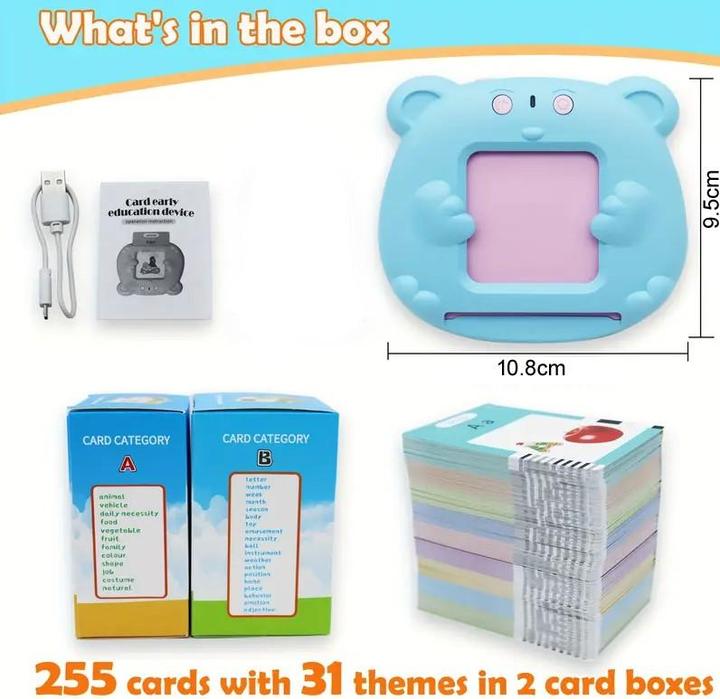 Actual product image Cbx Talking flash cards, 510 words in German and English, Montessori educational game (German, English)