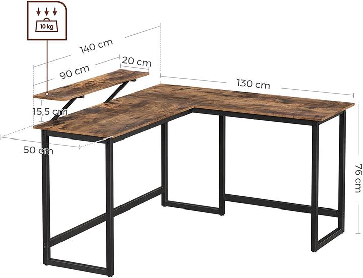 Produktbild Vasagle Workstation (140 x 130 x 91.5 cm)
