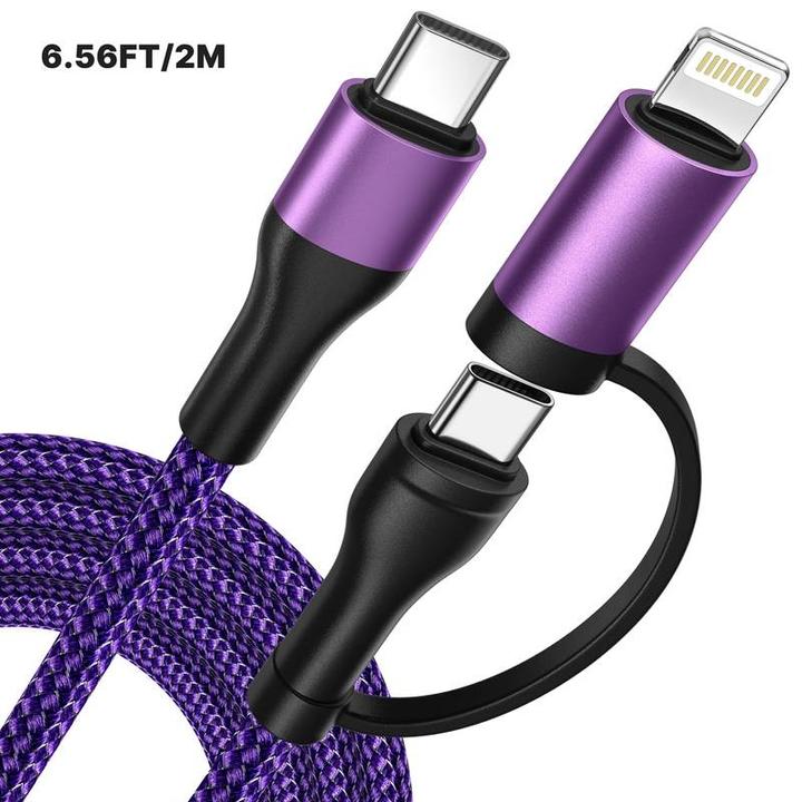 Produktbild PhoneLook Ladekabel 2 in 1 (USB-C auf USB-C + Lightning) für iPhone 15 und vorherige Modelle t (1 m)