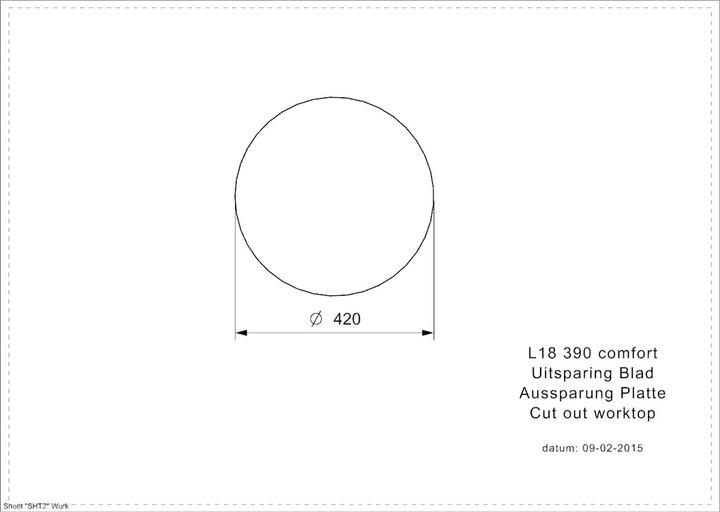 Image du produit Reginox Évier, inox poli Évier de cuisine rond L18 390 Comfort ⌀ 44 R26076 (Evier sous plan, 44 cm)