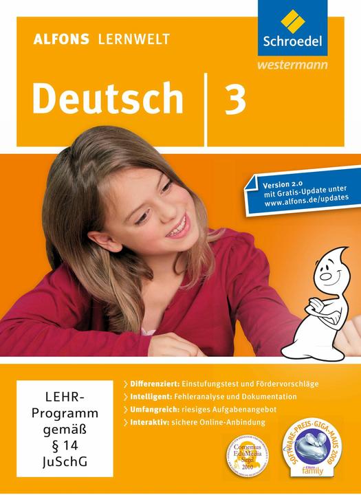 Produktbild Alfons Lernwelt Lernsoftware Deutsch 3. DVR-ROM (Deutsch, Wolfgang Francich, Ute Flierl, Rainer Wagenhäuser, 2009)