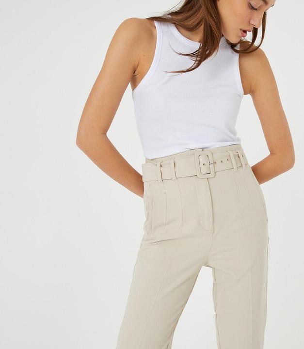 Image du produit La Redoute Collections Pantalon tube avec ceinture (42)