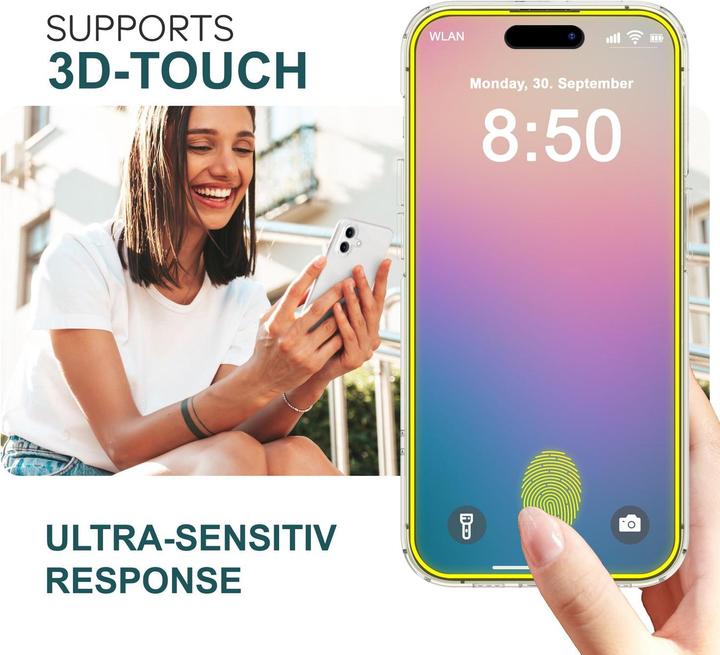 Actual product image Nalia 2x protective glass & 1x template (2 Piece, Apple iPhone 16 Pro Max)