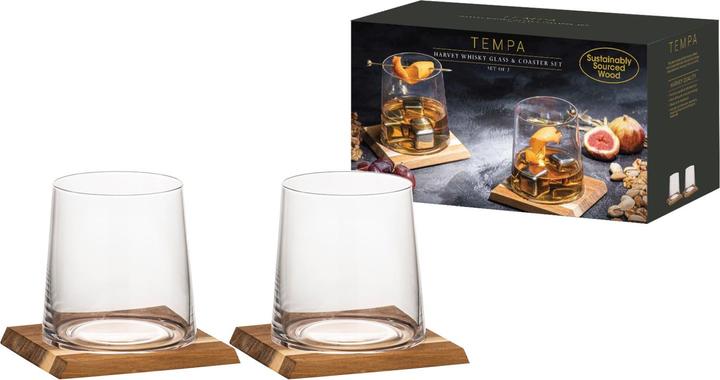 Actual product image Ladelle HARVEY whiskey glass & coaster set 2-pack (1 x, Whisky glass)