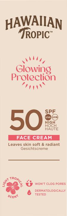 Produktbild Hawaiian Tropic Sunscreen For Face Spf 50 Glowing Protection - 50 Ml (Sonnencreme Gesicht, SPF 50, 50 ml)