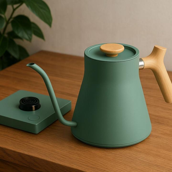 Produktbild Fellow Stagg EKG PRO – Elektrischer Wasserkocher – Mattgrün mit Holzgriff