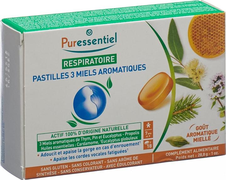 Image du produit Puressentiel Lutschtabletten mit 3 aromatischen Honigsorten 3 Honigsorten (18 pièce(s))