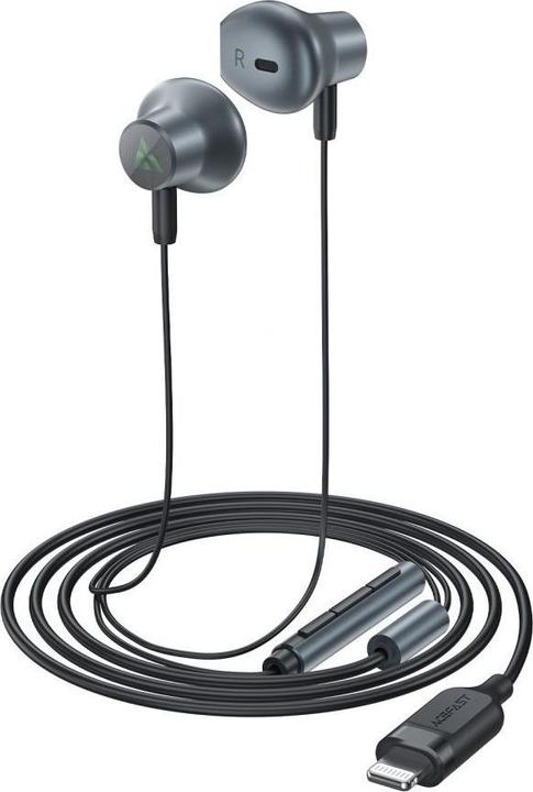 Produktbild Acefast L1 In-Ear-Kopfhörer mit 1,2 m Lightning Anschluss – Schwarz (ANC, Kabelgebunden)
