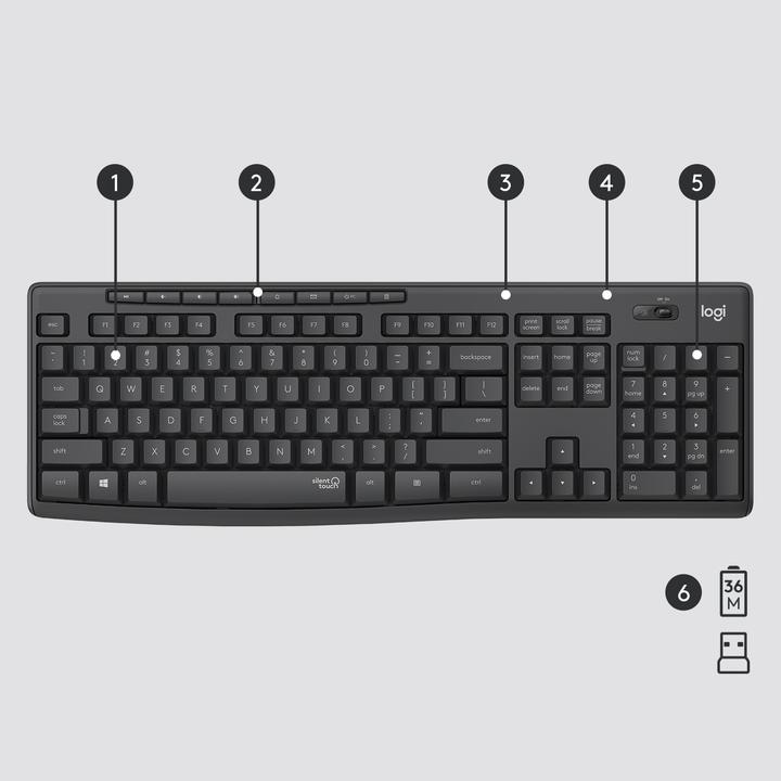 Produktbild Logitech MK295 Silent (Eng. Int., Kabellos)