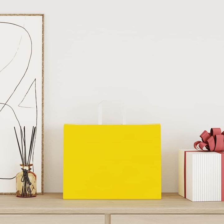 Image du produit VidaXL Sacs en papier kraft 50 pcs. avec anse jaune 32x17x25 cm Sac en papier (Pochette cadeau, 50 x)