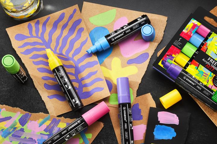 Actual product image STABILO Acrylic marker Free Acrylic T800C Seasi 5-case (Light green, Lilac, Rose, Yellow, Light blue, 10 mm, 5 x)