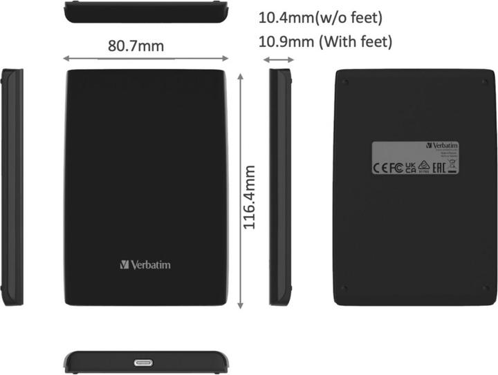 Produktbild Verbatim Store n Go Slim 512GB Portable SSD USB 3.2 Gen 1 32181 (512 GB)