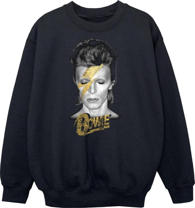 Actual product image David Bowie Boys Aladdin Sane Gold Bolt Sweatshirt (116)