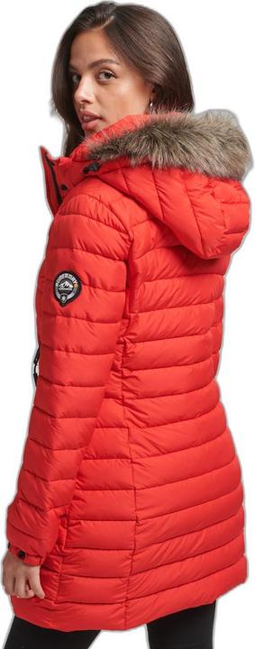 Produktbild Superdry Halblange Daunenjacke mit Kapuze und Kunstpelz, Damen (S)