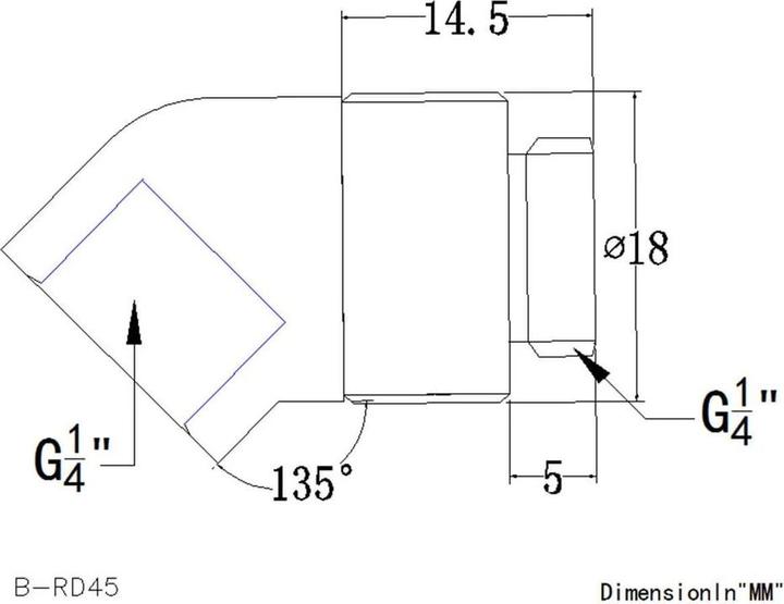 Nährwerte und Zutaten Bykski B-RD45-X-GD 45° G1/4 Winkel drehbar Verbindung, gold