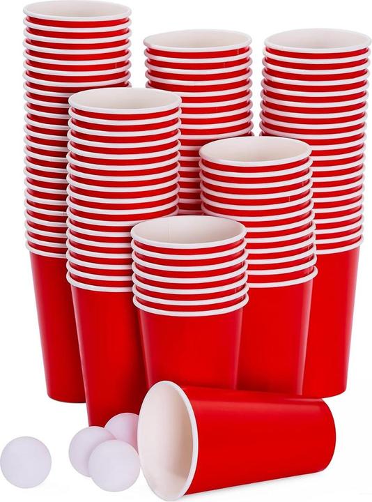 The twiddlers Beer Pong Set mit 100 Becher und 15 Bällen
