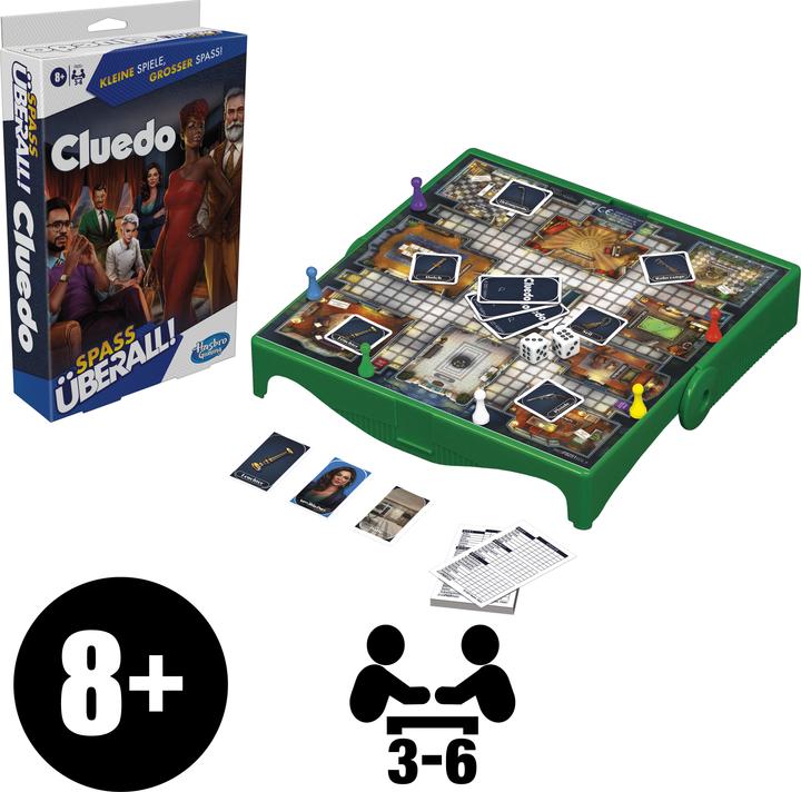 Actual product image Hasbro Gaming Cluedo Compact, portable game for 3-6 players, travelling game for children, fun anywhere (German)