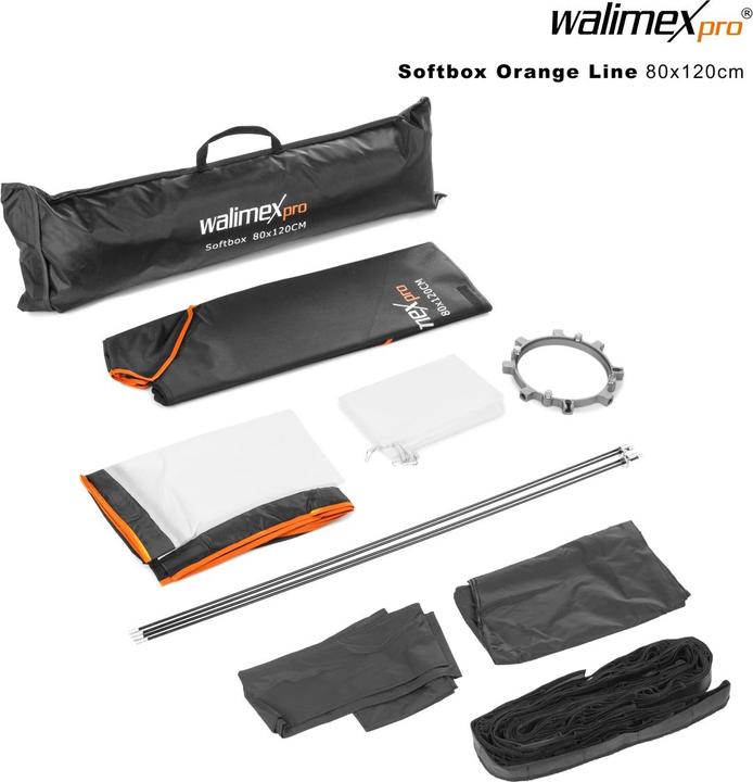 Immagine prodotto Walimex Softbox PLUS Linea Arancione 80x120 (Soft box)