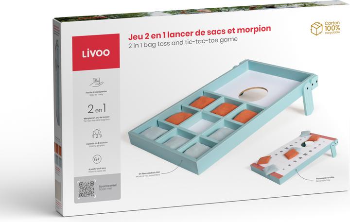 Produktbild Livoo 2-in-1-Spiel Sackwerfen und Tic-Tac-Toe