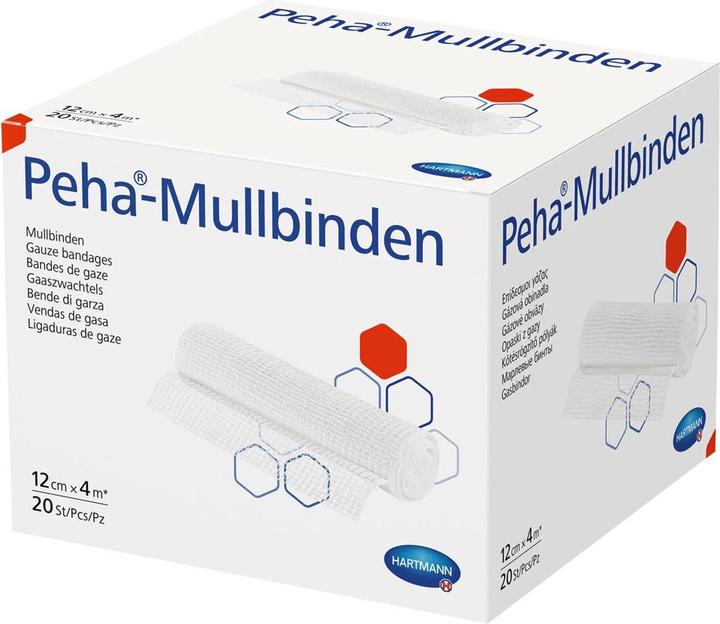 Produktbild Hartmann Peha® Mullbinden 4 m x 8 cm / 20 Stk.