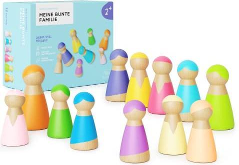 Produktbild Activity Board Regenbogen Holzfiguren: Waldorfspielzeug für Kinder ab 2 3 4 Jahren, Holzspielzeug für Kinder