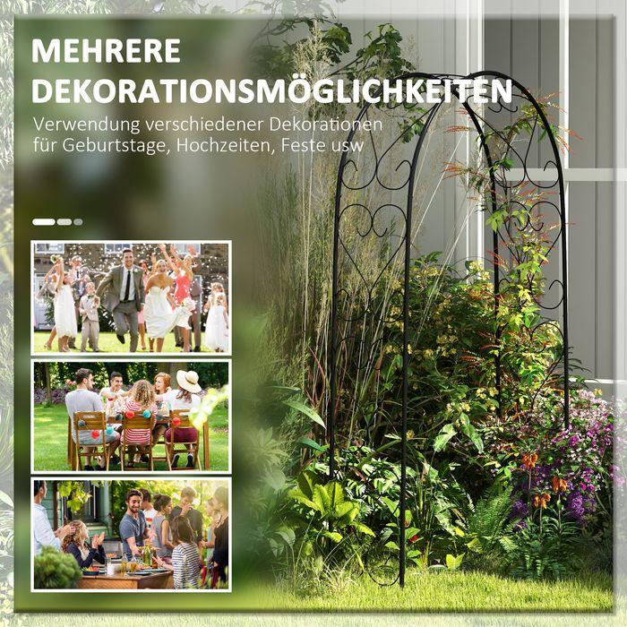 Image du produit Swisshandel24 Rosenbogen Torbogen, Stahl 125x37x230 cm Gartenbogen für Kletterpflanzen Schwarz (125 cm, 37 cm)