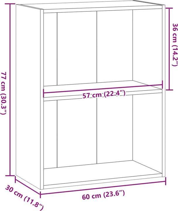 Produktbild VidaXL Bücherregal Regal Standregal Büroregal Aufbewahrungsregal Altholz-Optik (60 x 30 x 77 cm)