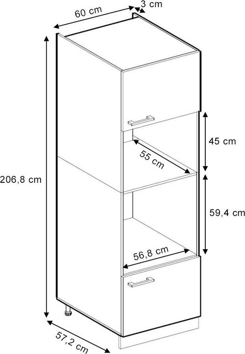 Actual product image Vicco Mikrowellenschrank R-Line (60 x 57.5 x 207 cm)