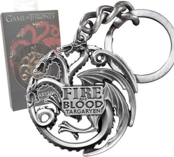 Noble Collection Game of Thrones: Targaryen Keyring with Motto (Metallic Gray)