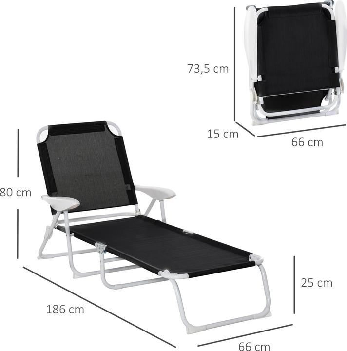 Image du produit Outsunny Bain de soleil avec dossier inclinable (160 cm)