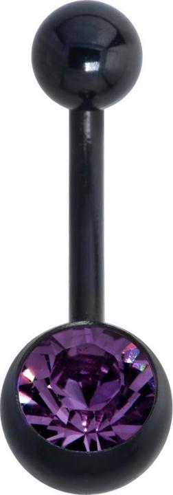 Bijouteria Bauchpiercing (Kristall, PVD Beschichtung (schwarz), Titan)