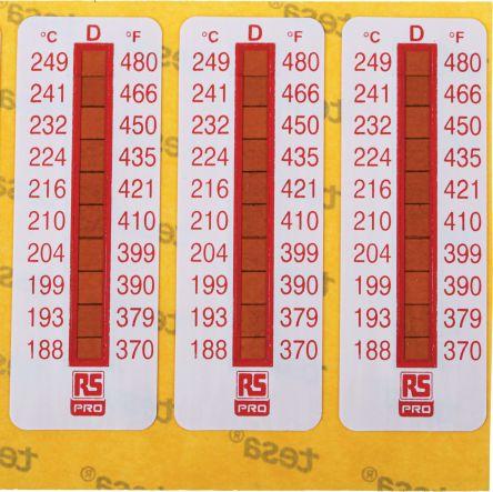 Productafbeelding Rs Pro Temperatuurmeetstrips 188°C / 249°C 10 meetbereiken 10 st. Verticaal, L. 51mm, B. 18mm