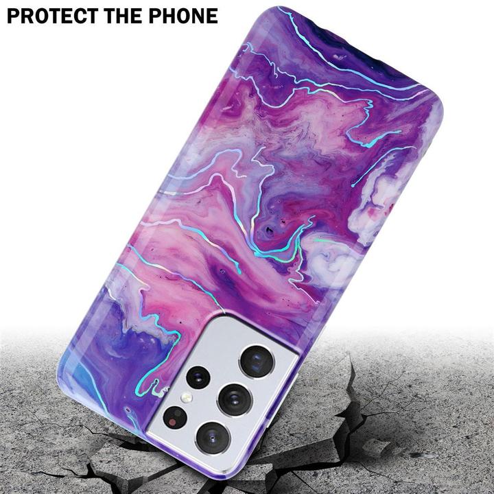 Produktbild Cadorabo IMD TPU Bunter Marmor Cover (Samsung Galaxy S21 Ultra)