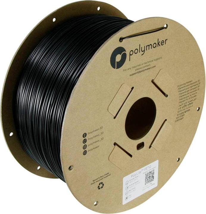 Actual product image Polymaker PolyLite PETG (PETG, 1.75 mm, 3000 g, Black)