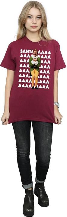 Actual product image Elf Womens/Ladies Buddy Santa Scream Cotton Boyfriend T-Shirt (M)