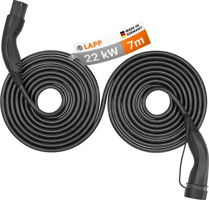 Actual product image Lapp Mobility Selbstaufrollendes Ladekabel Typ 2, bis zu 22 kW, 7 m, schwarz (22 kW, 32 A, 7 m)