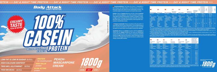 Image du produit Body Attack Protéine 100 % caséine (boîte de 1800g) (Vanille, 1 pcs, 1800 g)