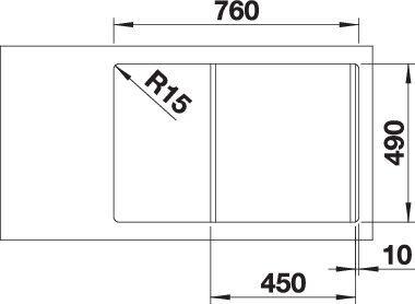 Immagine prodotto Blanco Axia III 45 S (Lavello montato, 78 cm, 51 cm)