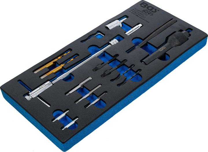 Produktbild BGS Werkstattwageneinlage 1/3: Glühkerzen-Ausbau- und Gewinde-Reparatur-Satz M8, M10 17-tlg.
