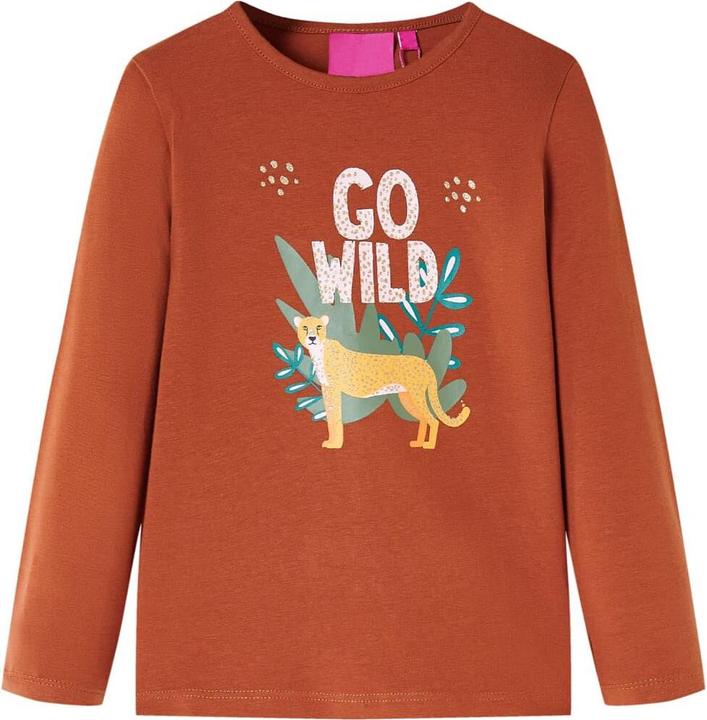 VidaXL Kinder-Langarmshirt Cognac 116,Material: 95 % Baumwolle. 5 (116)