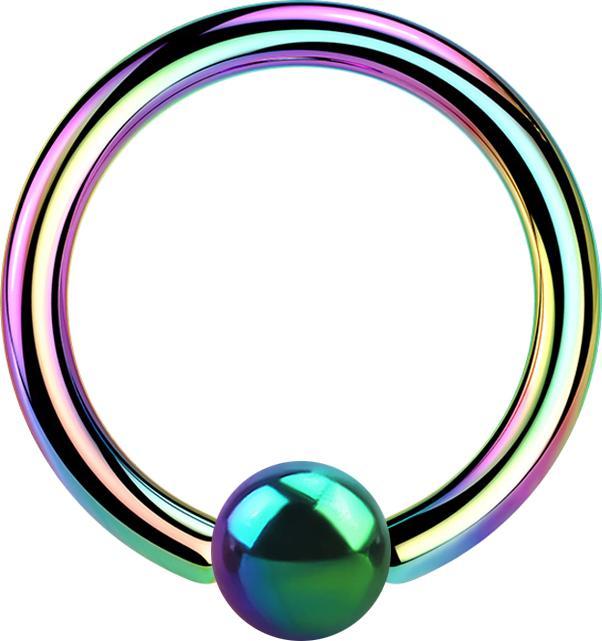 Produktbild Star Piercing Micro Ball Closure Ring farbig mit Titanium Schicht (Chirurgenstahl 316L, ohne Messing)