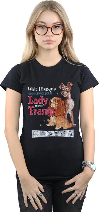 Actual product image Disney Womens/Ladies Lady And The Tramp Distressed Classic Poster Cotton T-Shirt (S)